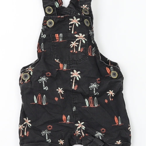 FRED & FLO Boys Black   Dungaree One-Piece Size 0-3 Months