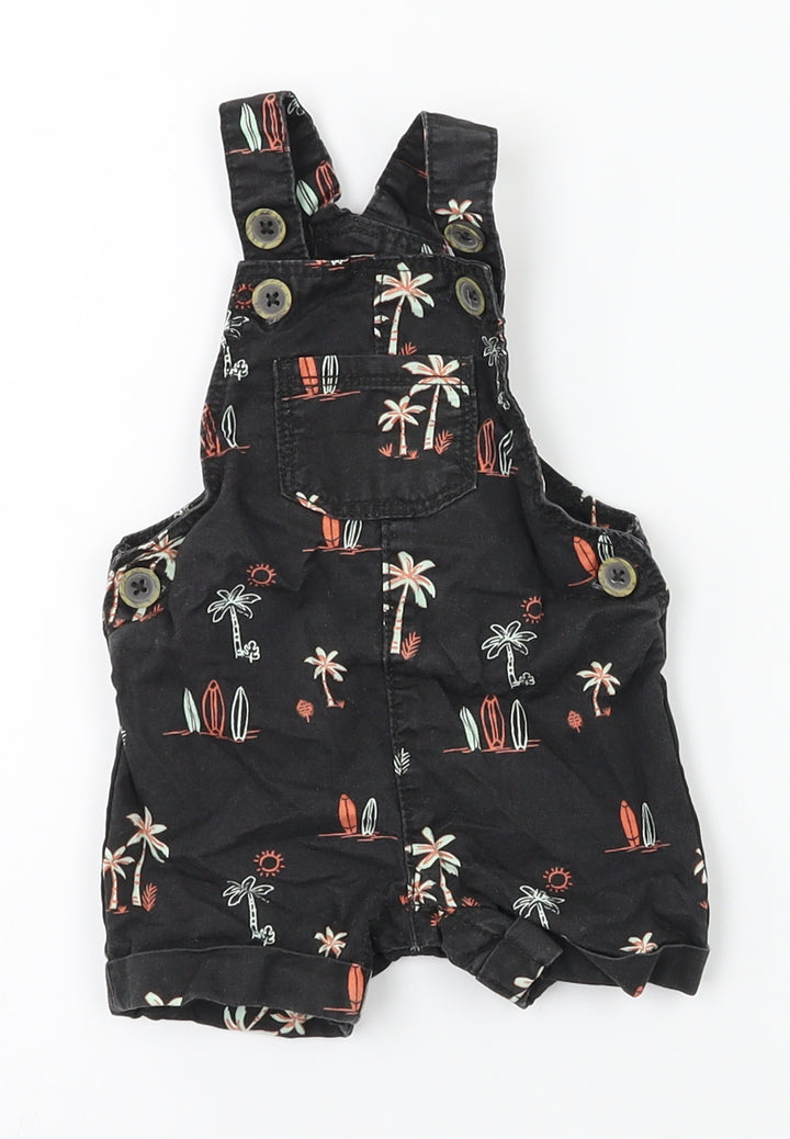 FRED & FLO Boys Black Dungaree One-Piece Size 0-3 Months