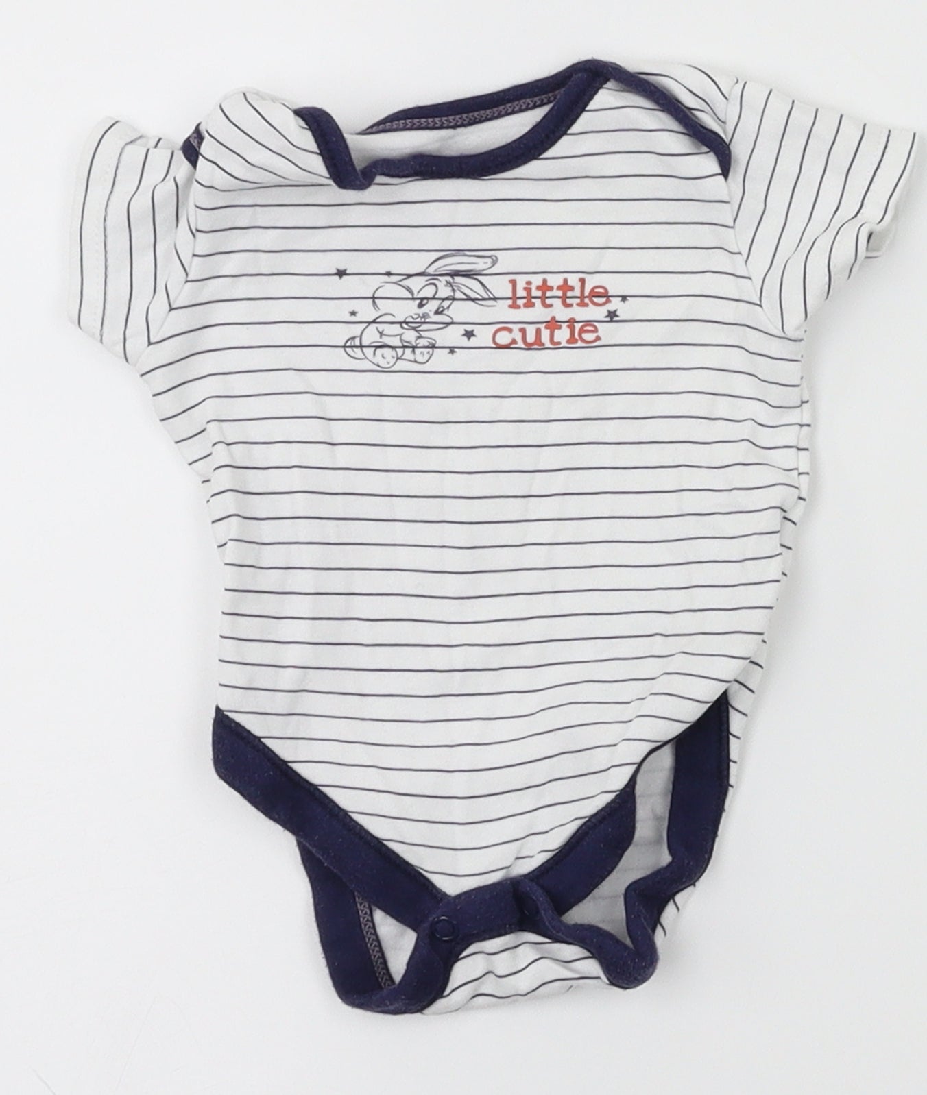 Looney Tunes  White Striped  Babygrow One-Piece Size 0-3 Months  - Looney Tunes