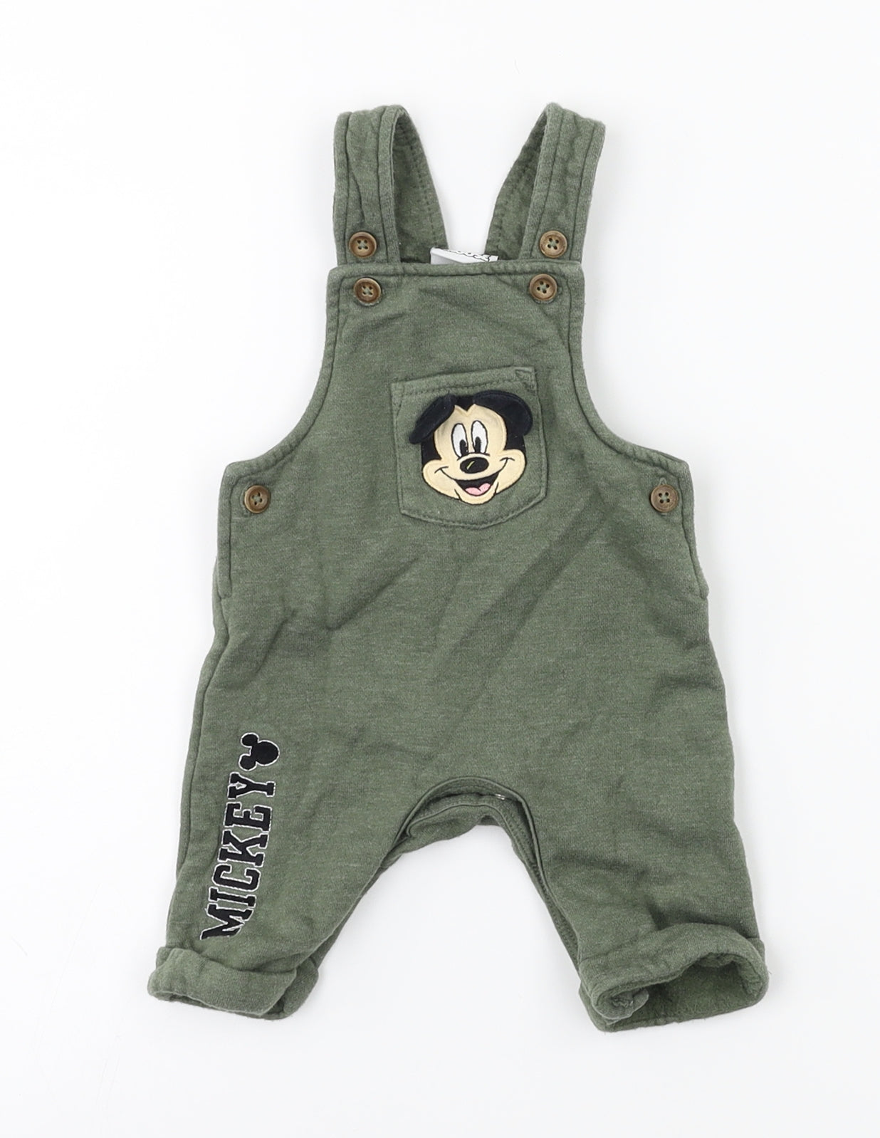 Disney Baby Green   Dungaree One-Piece Size 0-3 Months  - Micky Mouse