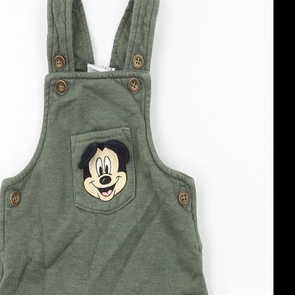 Disney Baby Green   Dungaree One-Piece Size 0-3 Months  - Micky Mouse