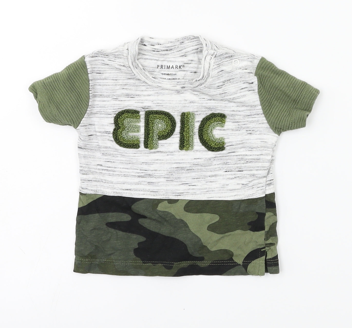 Primark Boys Grey   Basic T-Shirt Size 0-3 Months