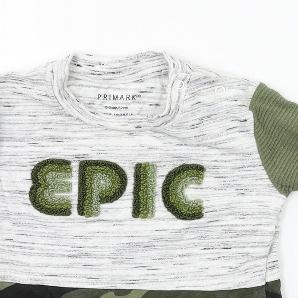 Primark Boys Grey   Basic T-Shirt Size 0-3 Months