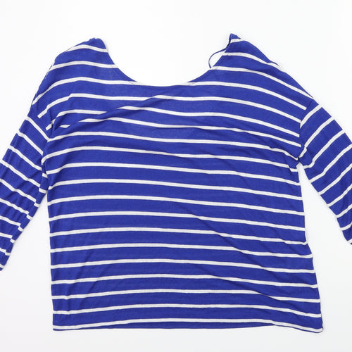 ostradivarius Womens Blue Striped  Pullover Jumper Size S
