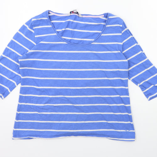 Crew Clothing Womens Blue Striped  Jersey T-Shirt Size 16