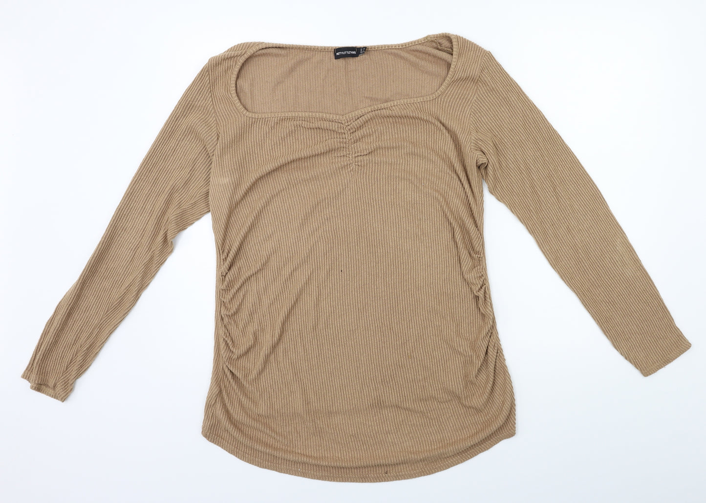 PRETTYLITTLETHING Womens Beige   Pullover Jumper Size 16