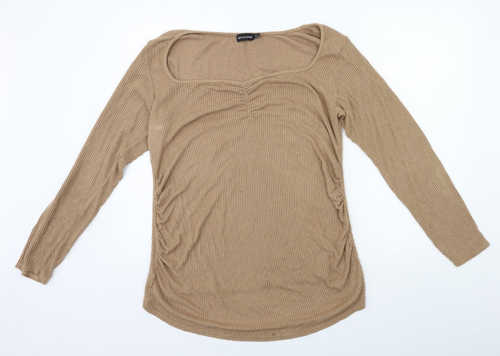 PRETTYLITTLETHING Womens Beige   Pullover Jumper Size 16