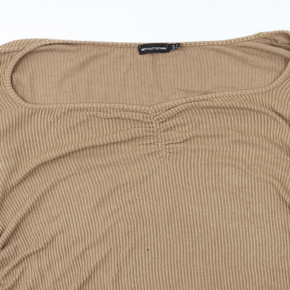 PRETTYLITTLETHING Womens Beige   Pullover Jumper Size 16