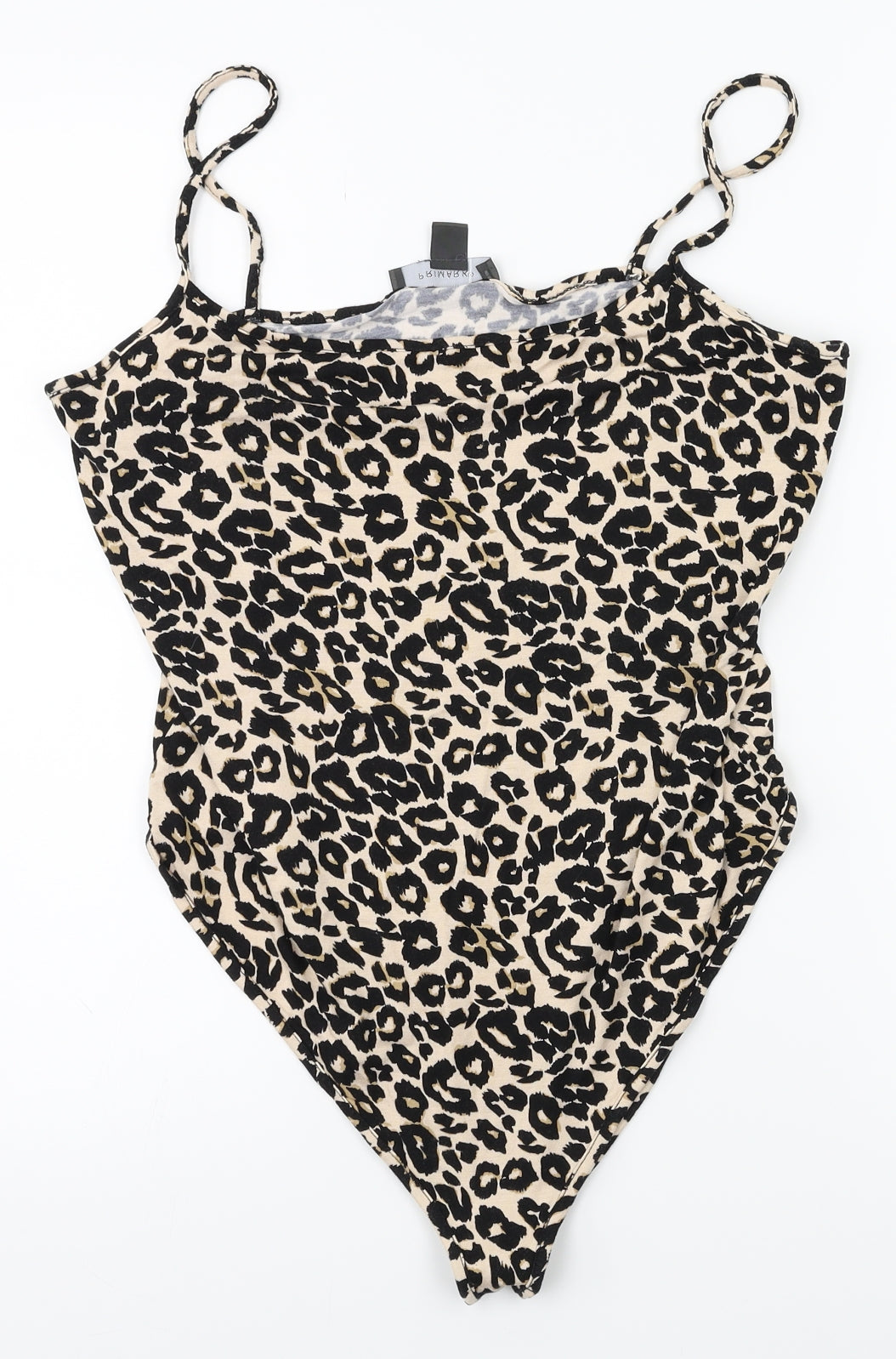 Primark Womens Beige Animal Print  Bodysuit One-Piece Size L