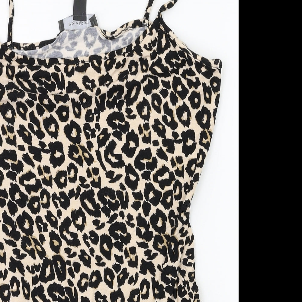 Primark Womens Beige Animal Print  Bodysuit One-Piece Size L