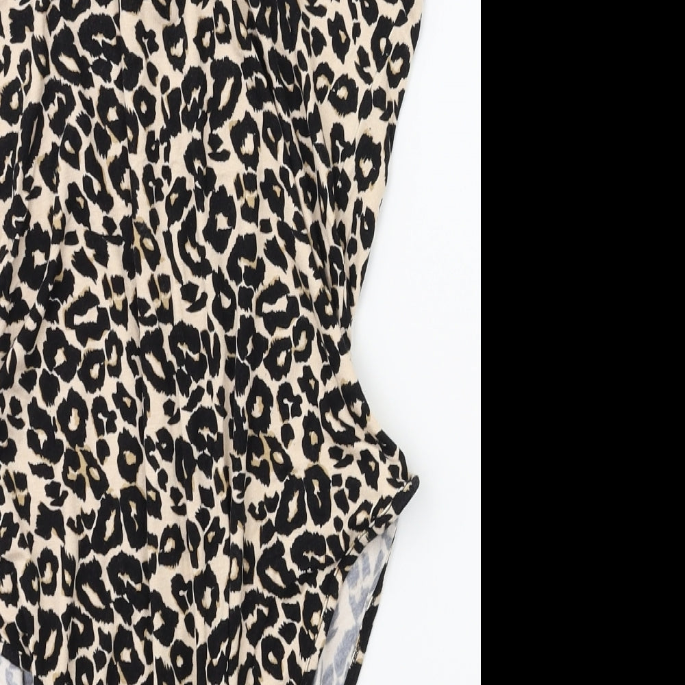 Primark Womens Beige Animal Print  Bodysuit One-Piece Size L