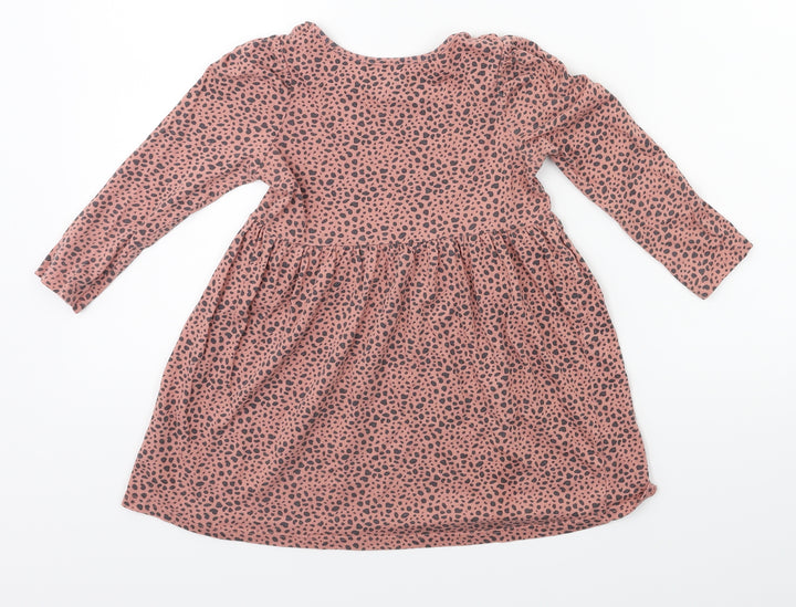H&M Girls Pink Animal Print Fit & Flare Size 2XS