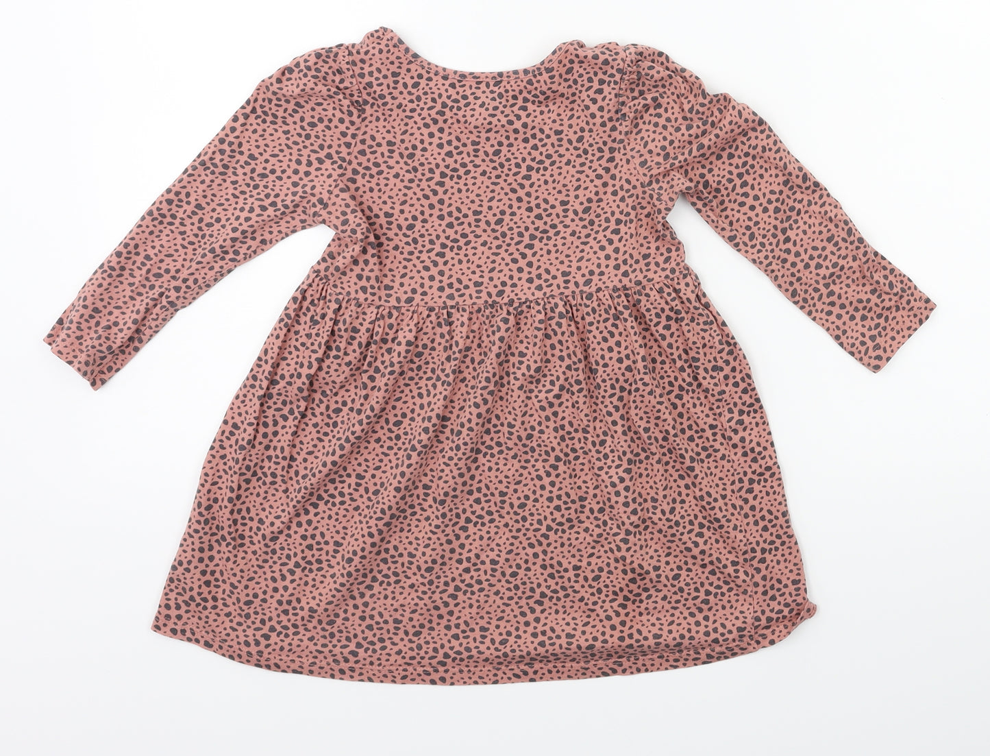 H&M Girls Pink Animal Print  Fit & Flare  Size 2XS