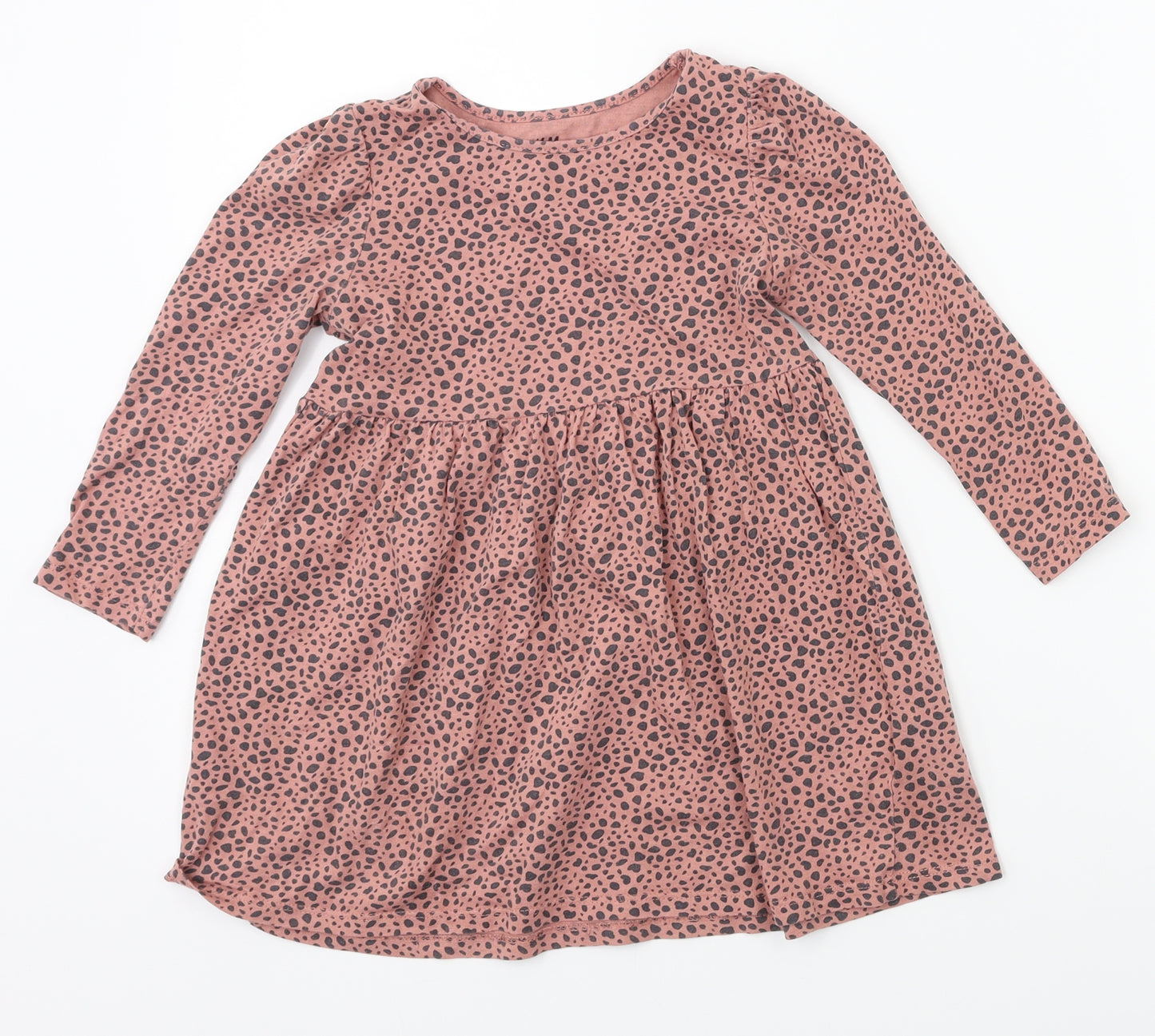 H&M Girls Pink Animal Print  Fit & Flare  Size 2XS