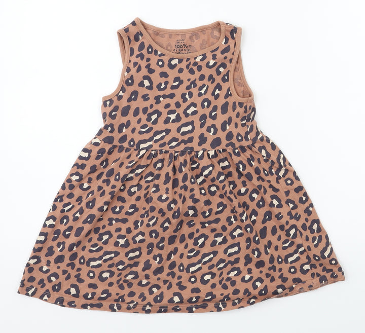 F&F Girls Beige Animal Print  Tennis Dress  Size 4-5 Years