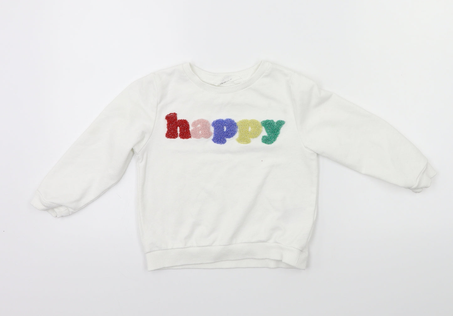 H&M Girls White   Pullover Jumper Size 3 Years