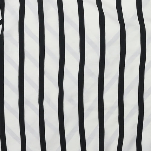 F&F Womens White Striped  Basic Blouse Size 12