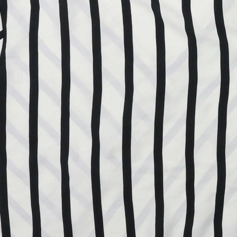 F&F Womens White Striped  Basic Blouse Size 12