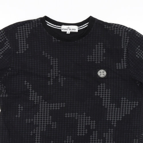 Stone Island Mens Black Geometric   T-Shirt Size S