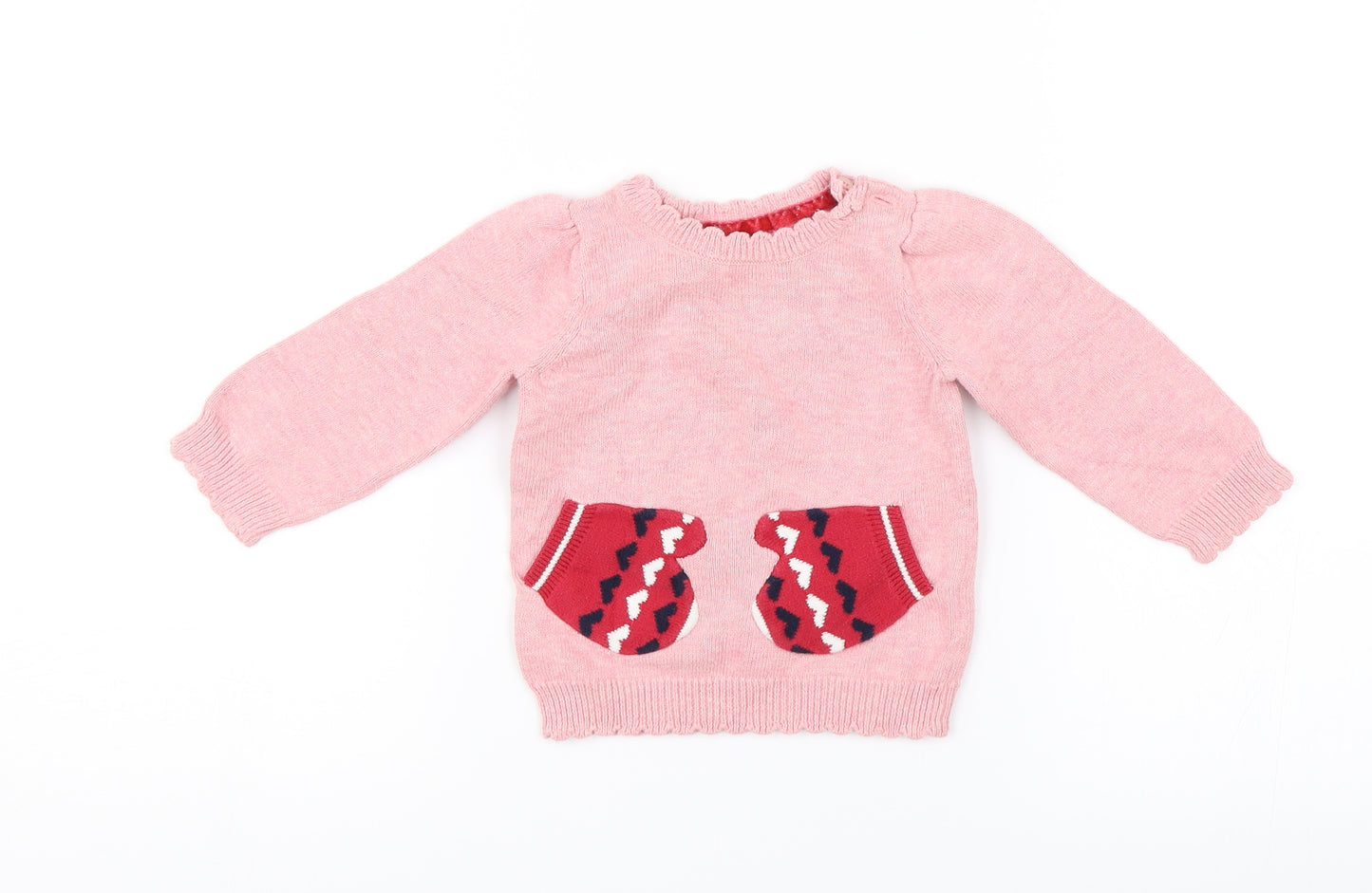 Preworn Baby Pink   Pullover Jumper Size 6-9 Months