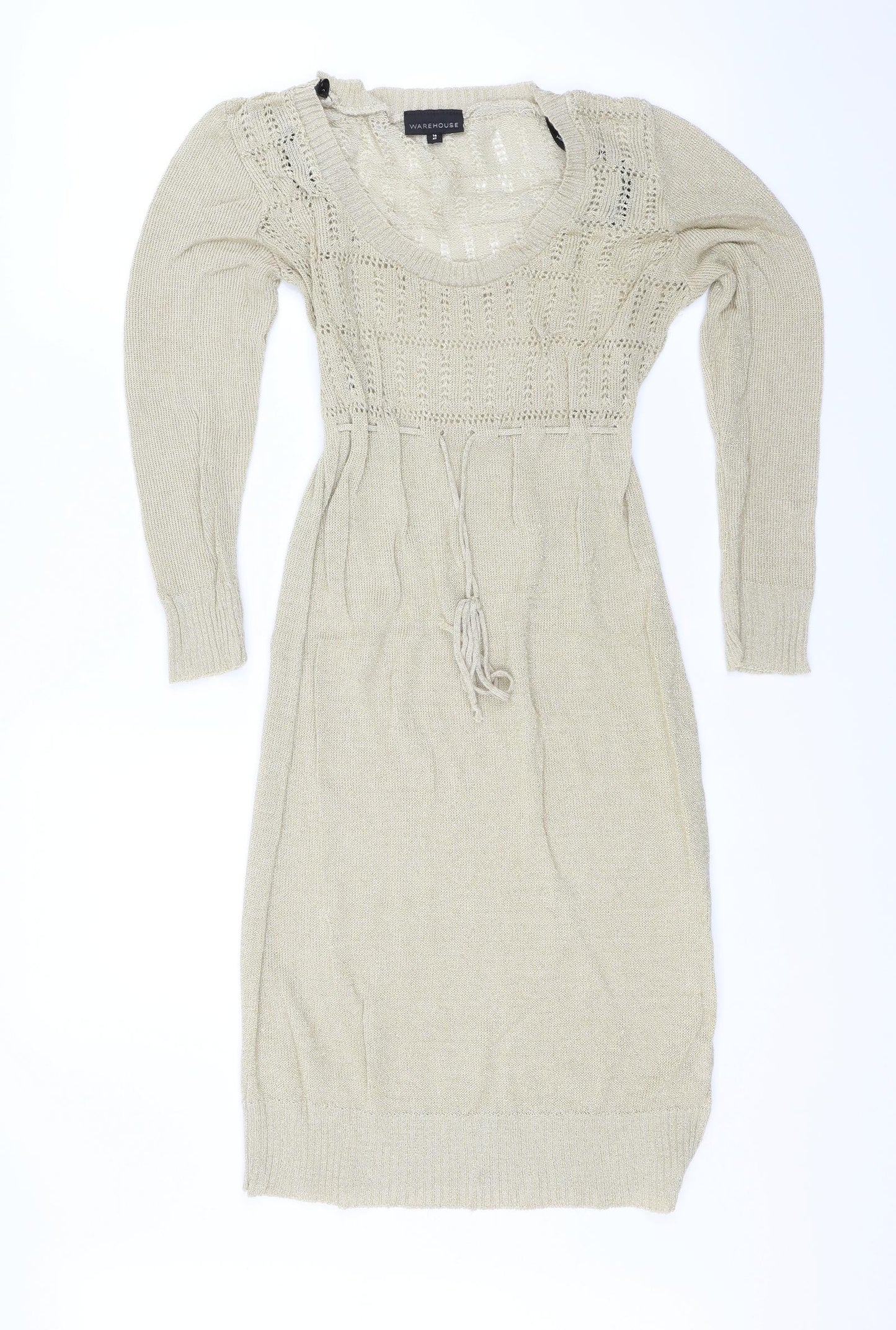 Warehouse Womens Gold   Jumper Dress  Size 14
