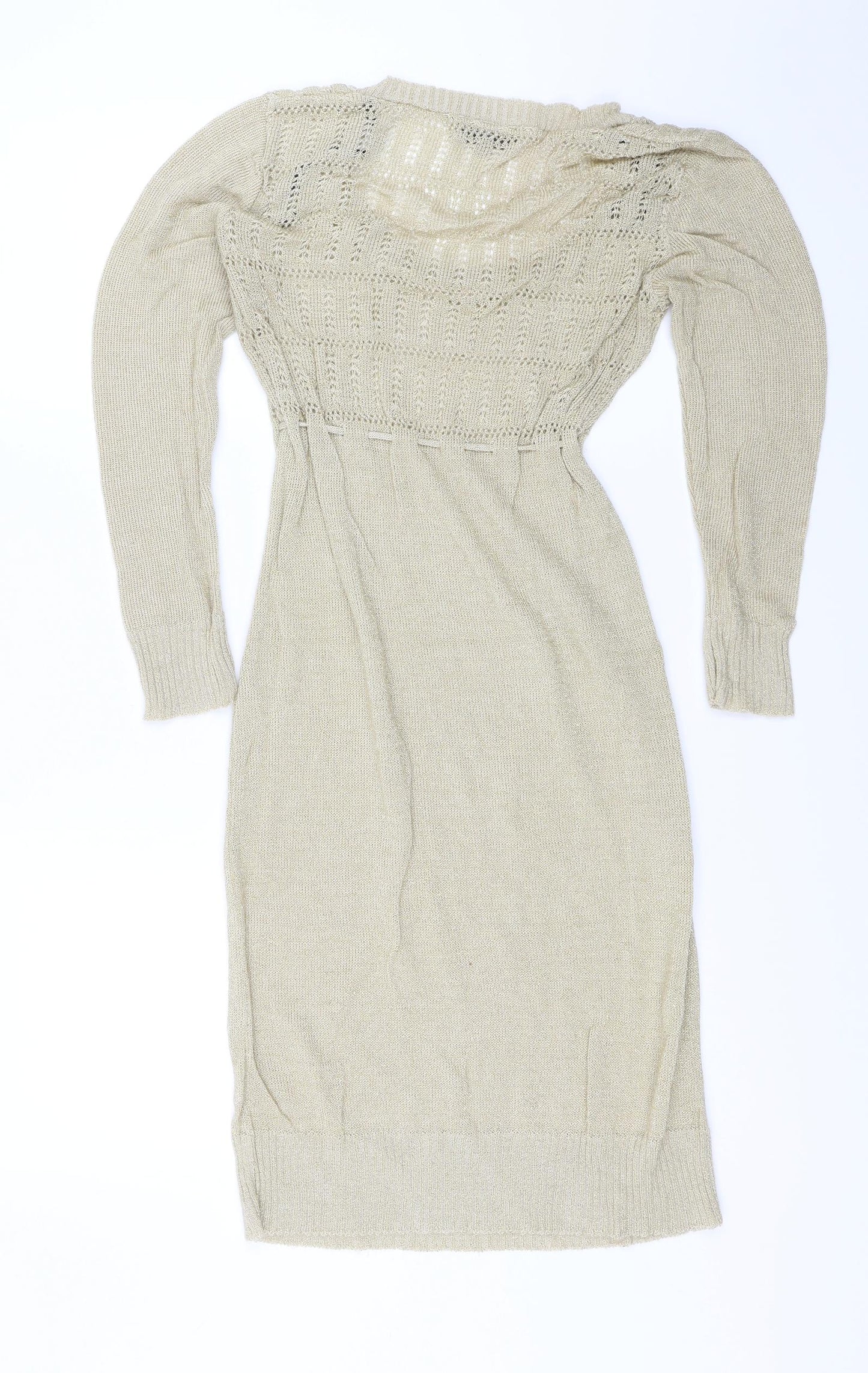 Warehouse Womens Gold   Jumper Dress  Size 14