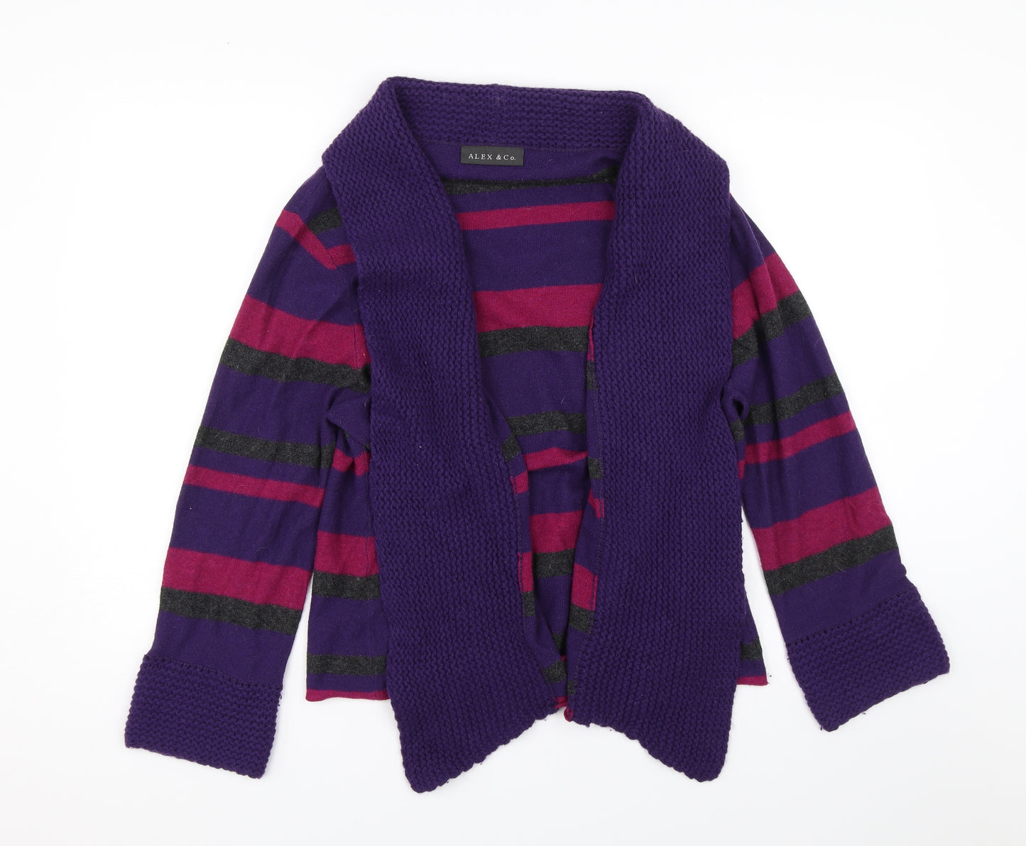 Alex & Co. Womens Purple Striped  Cardigan Jumper Size 20
