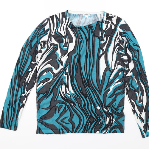 Text Womens Blue   Pullover Jumper Size S