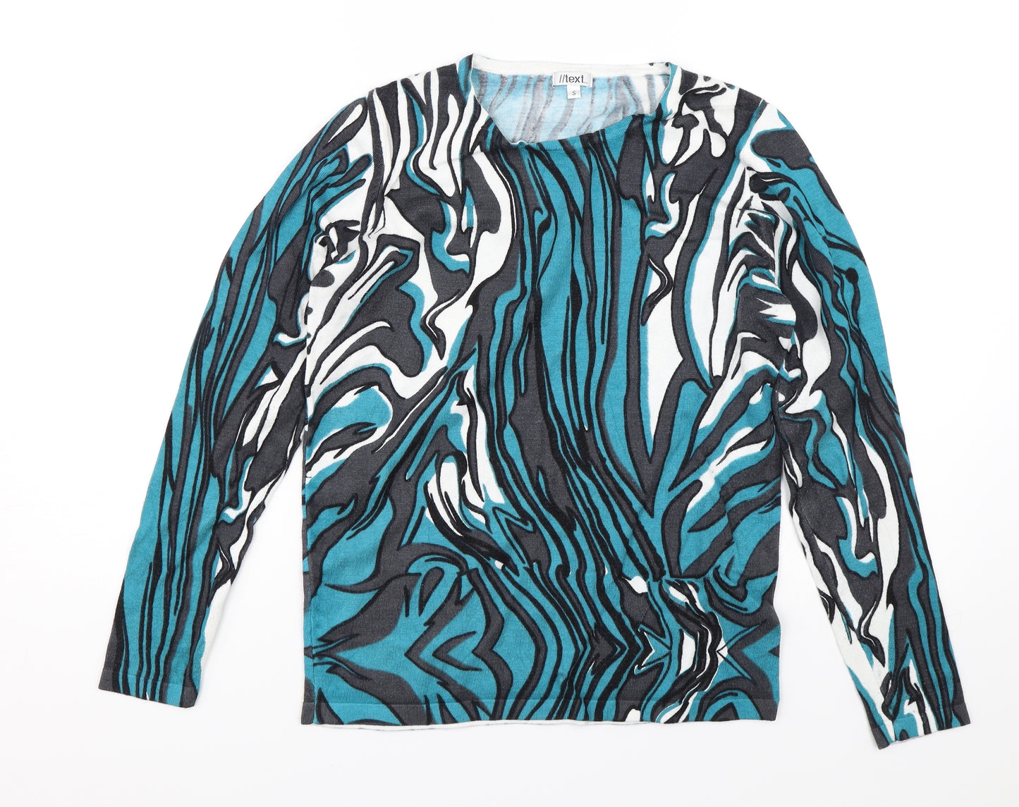 Text Womens Blue   Pullover Jumper Size S