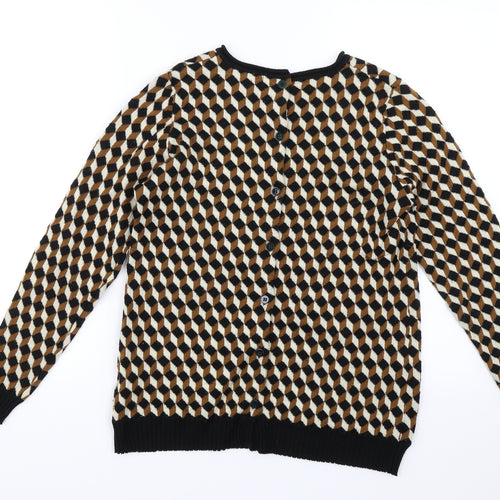 Two Danes Womens Brown Herringbone  Pullover Jumper Size S