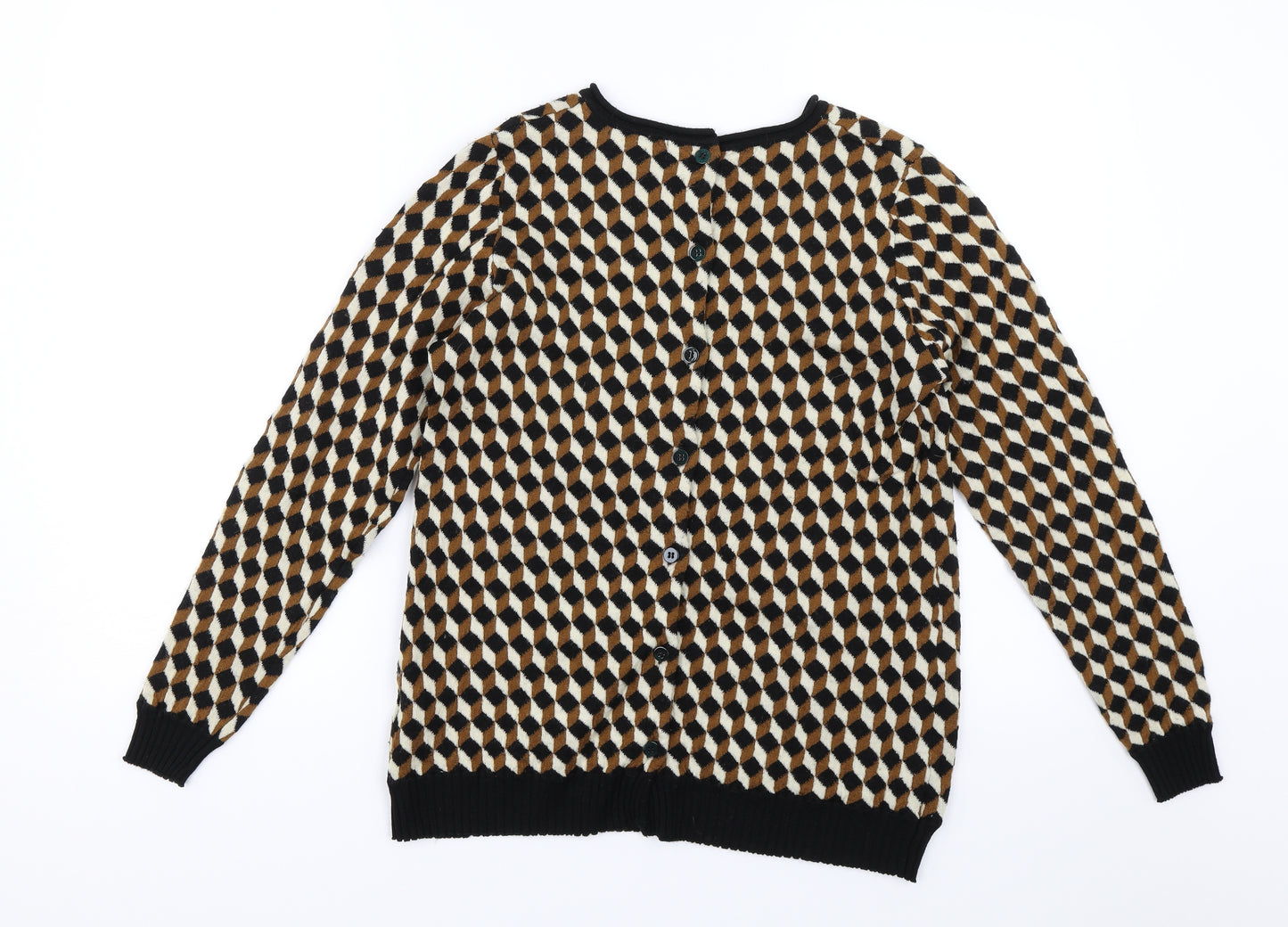 Two Danes Womens Brown Herringbone  Pullover Jumper Size S