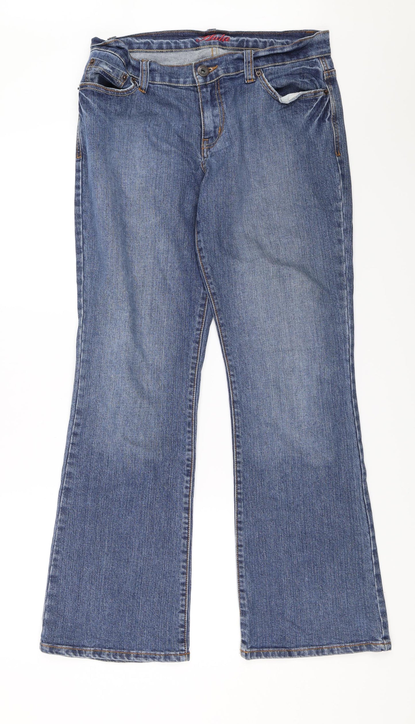 New Look Womens Blue  Denim Bootcut Jeans Size 12 L30 in