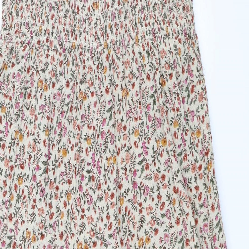 American Eagle Womens Beige Floral  Jumpsuit One-Piece Size S