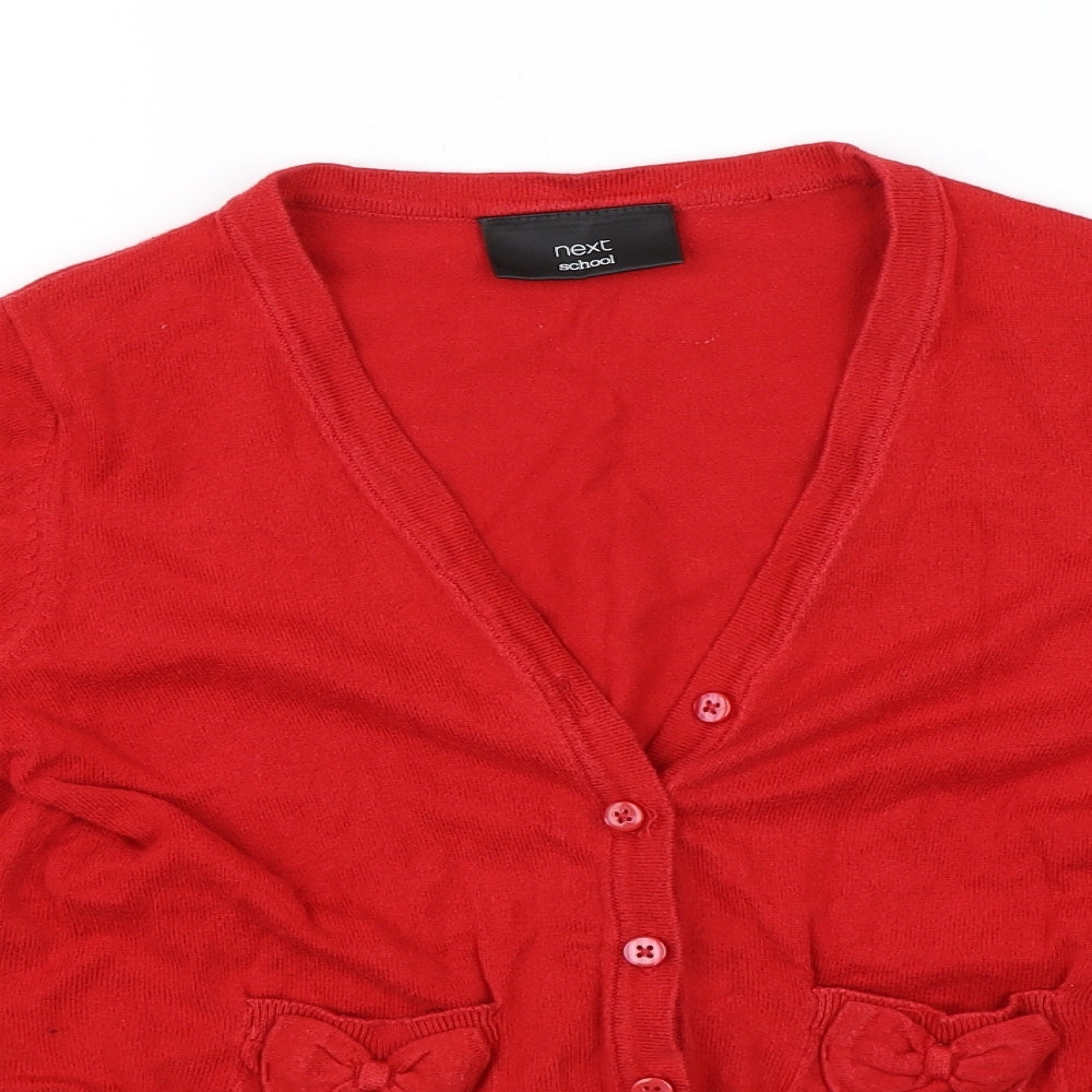 NEXT Girls Red   Cardigan Jumper Size 10 Years