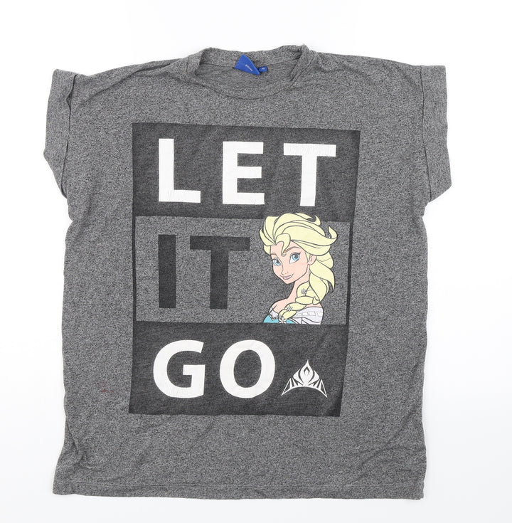 Atmosphere Womens Grey Basic T-Shirt Size 10 - Let it go