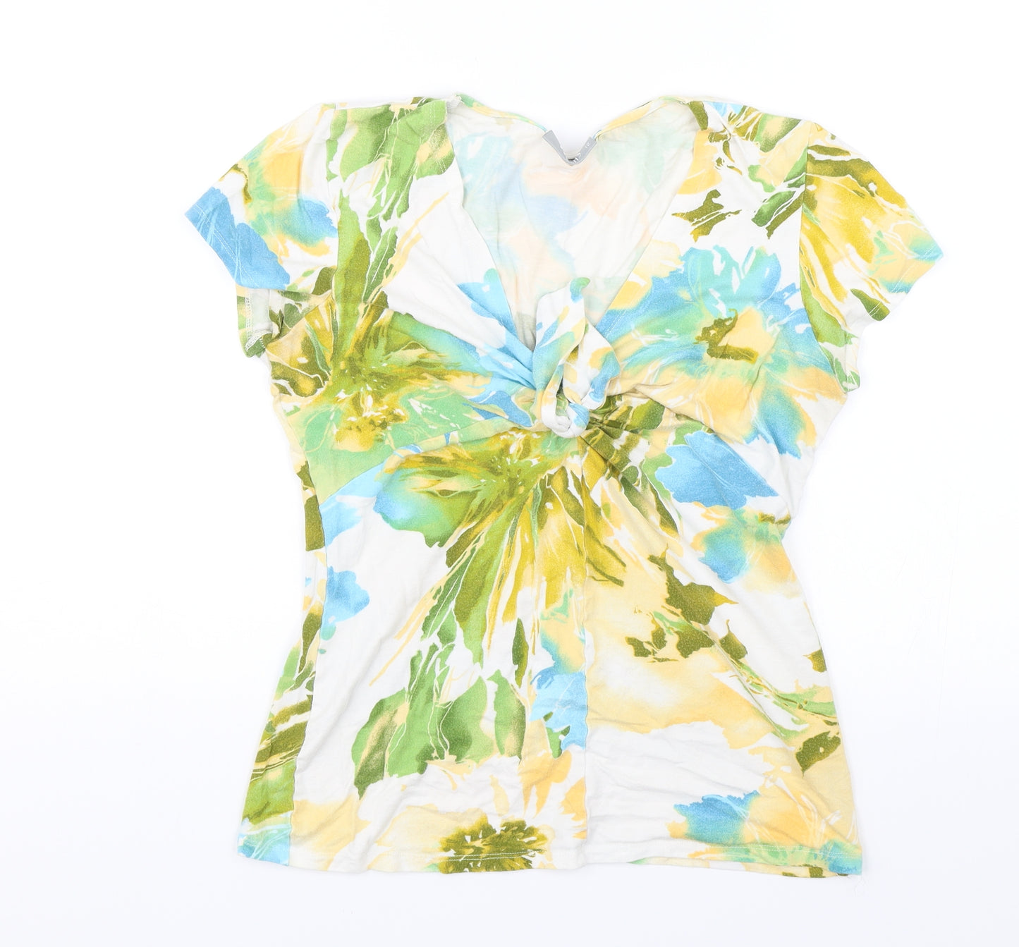 Wallis Womens Green Floral  Basic T-Shirt Size 12