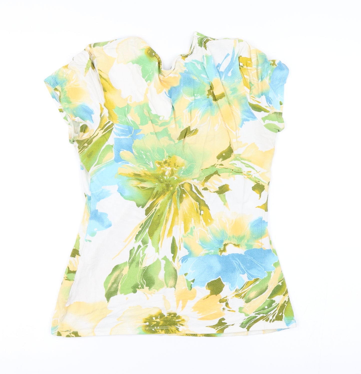 Wallis Womens Green Floral  Basic T-Shirt Size 12