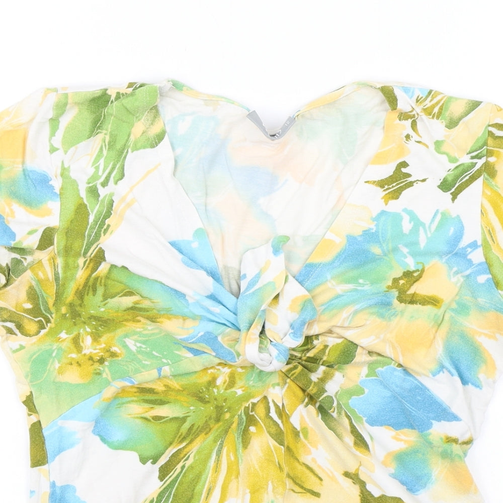Wallis Womens Green Floral  Basic T-Shirt Size 12