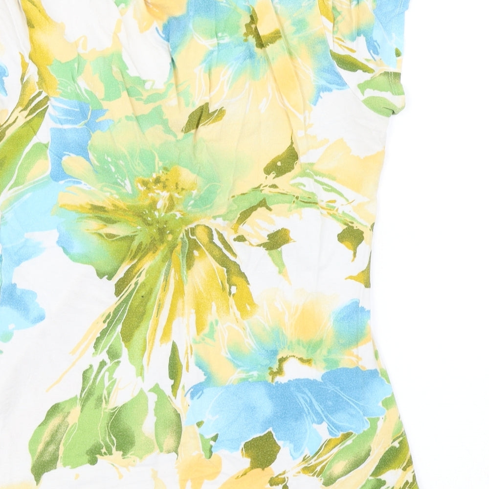Wallis Womens Green Floral  Basic T-Shirt Size 12