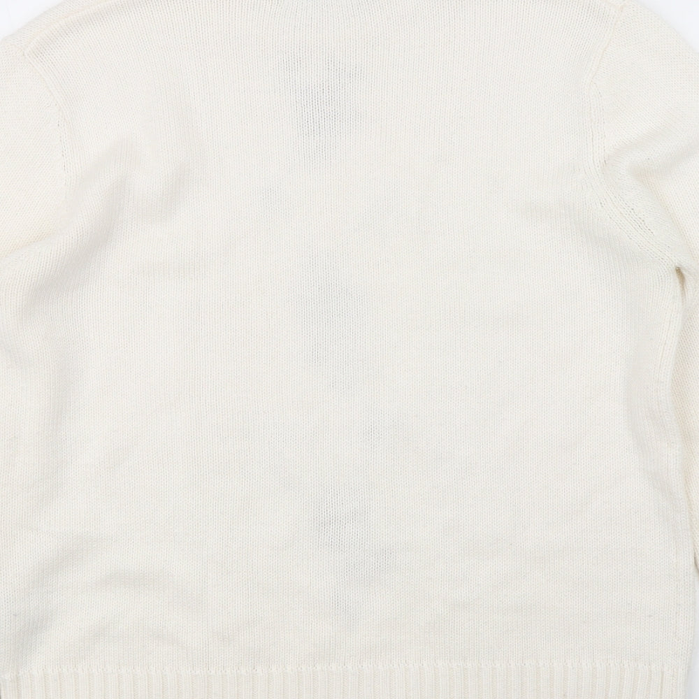 Berkertex Womens White   Pullover Jumper Size 10  - Flowers