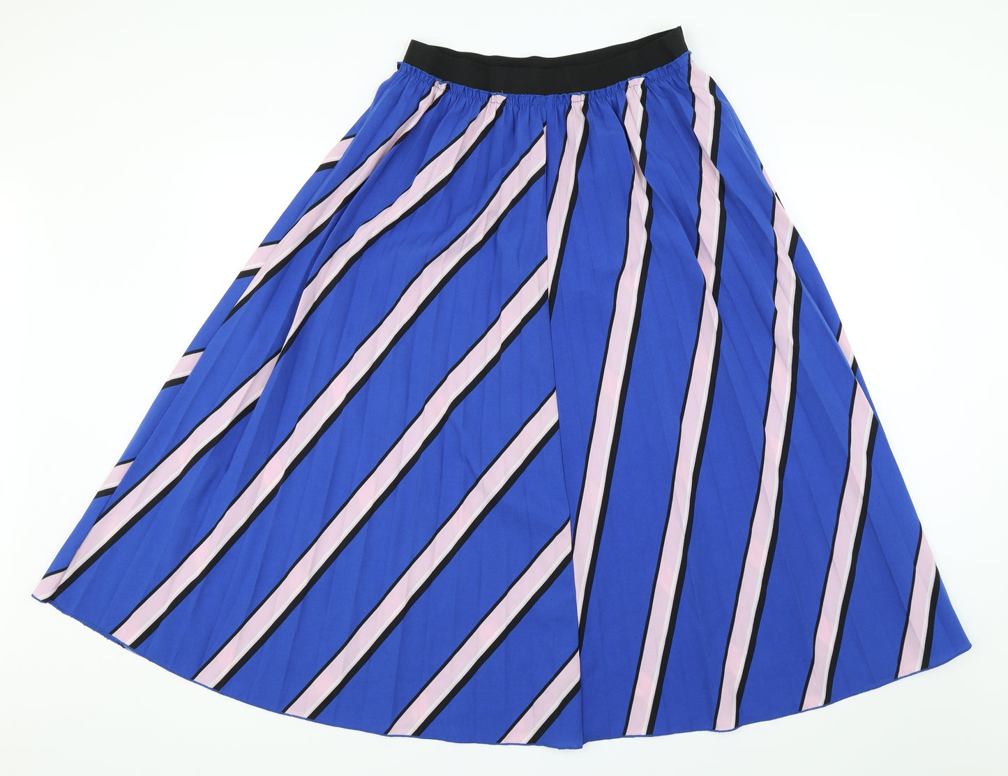 TU Womens Blue Striped  Swing Skirt Size 12