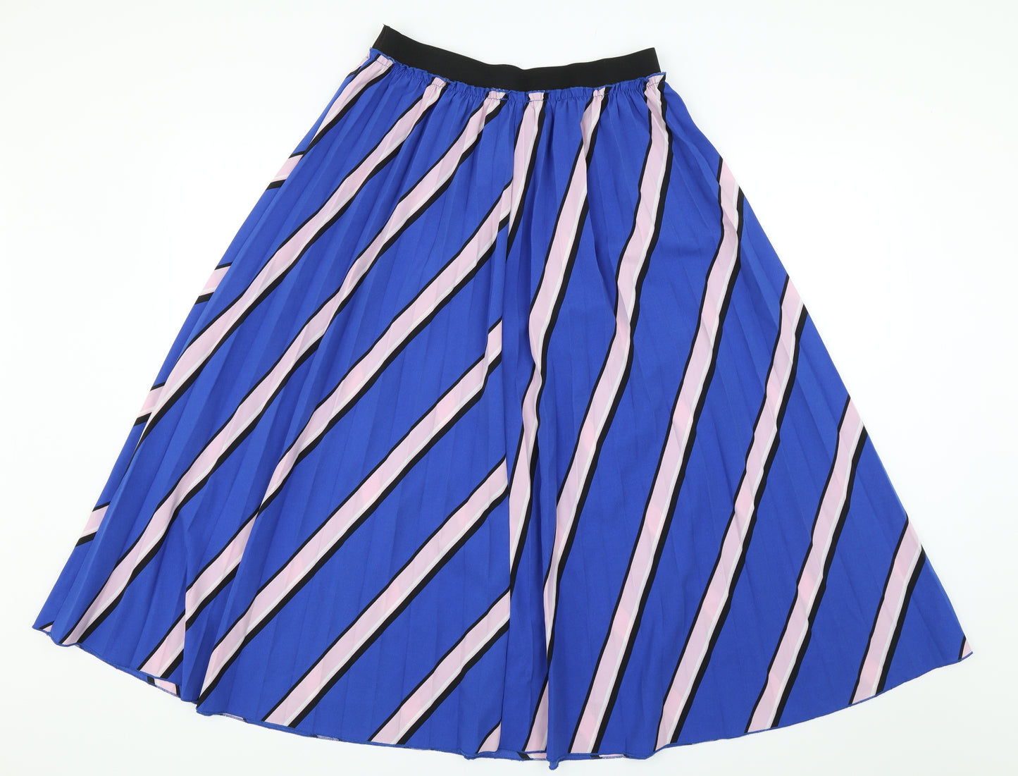 TU Womens Blue Striped  Swing Skirt Size 12