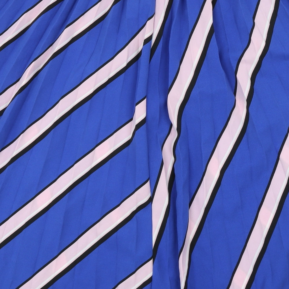 TU Womens Blue Striped  Swing Skirt Size 12