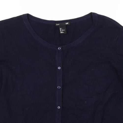 H&M Womens Blue   Cardigan Jumper Size L