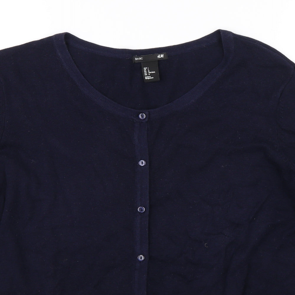 H&M Womens Blue   Cardigan Jumper Size L
