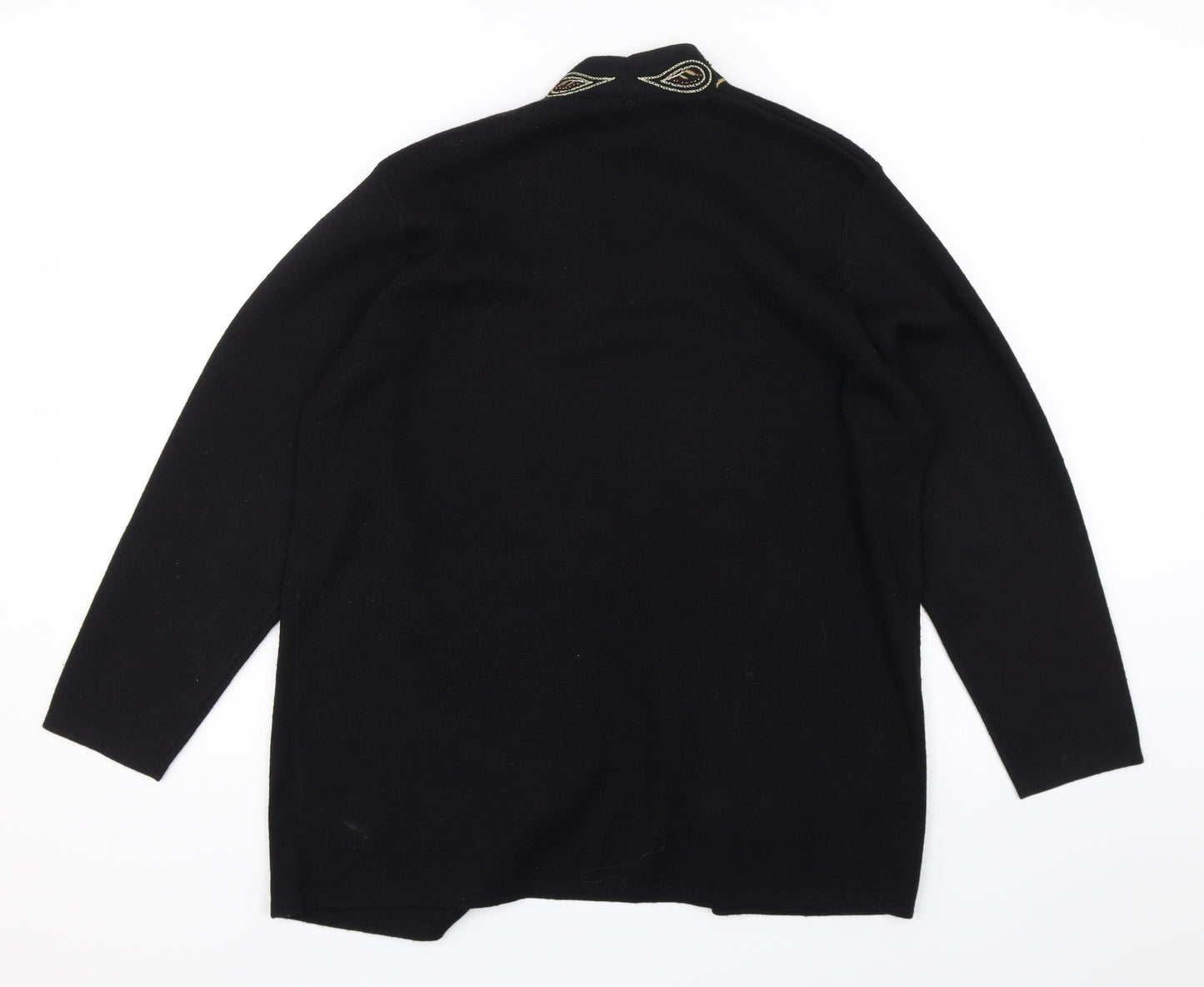 Eastex Womens Black Floral  Cardigan Jumper Size 12
