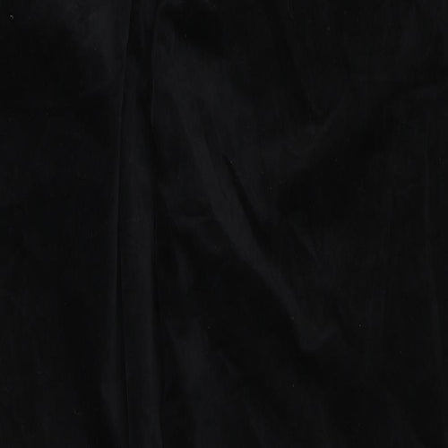 M&S Womens Black  Velour Trousers  Size 18 L23 in