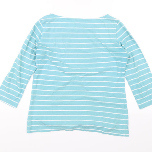 Crew Clothing Womens Blue Striped  Jersey T-Shirt Size 10