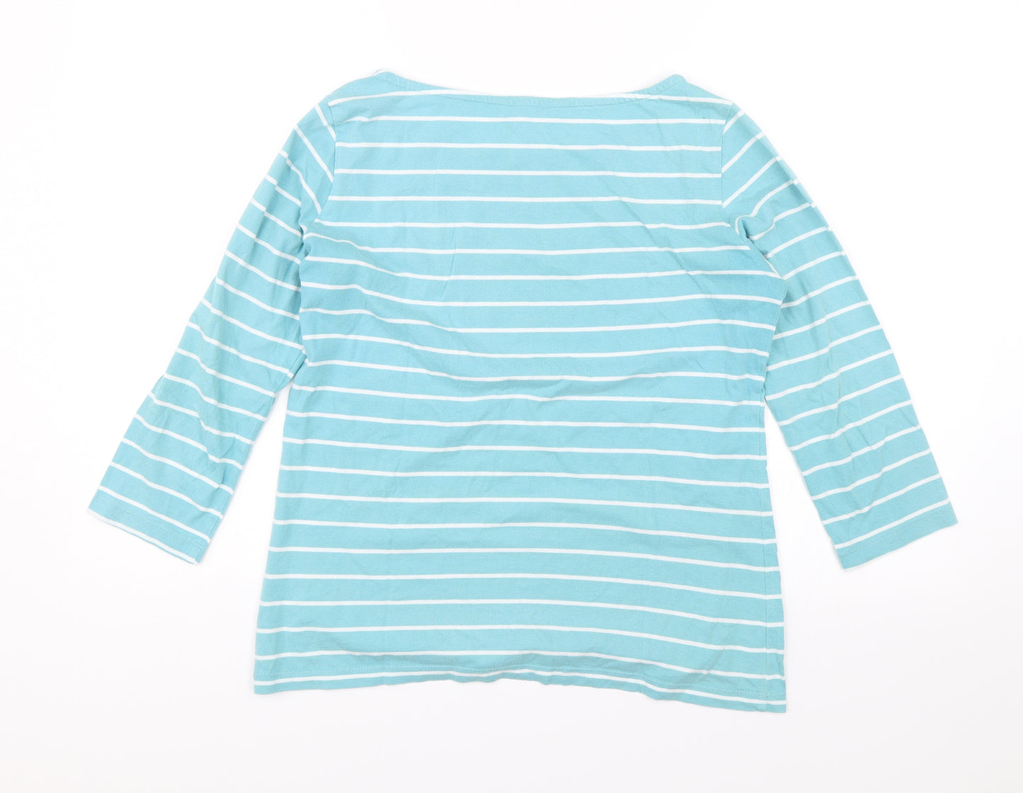Crew Clothing Womens Blue Striped  Jersey T-Shirt Size 10