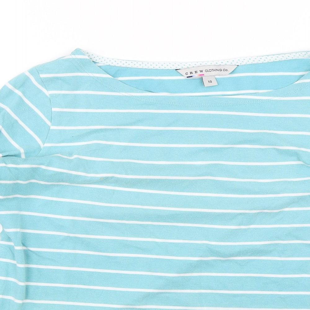 Crew Clothing Womens Blue Striped  Jersey T-Shirt Size 10